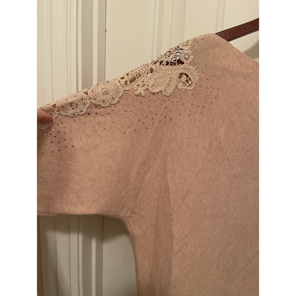 Sirenlily Maternity Lace Embellished‎ Long Sleeve Top Women Sz M , Viscose Blend - Picture 10 of 12